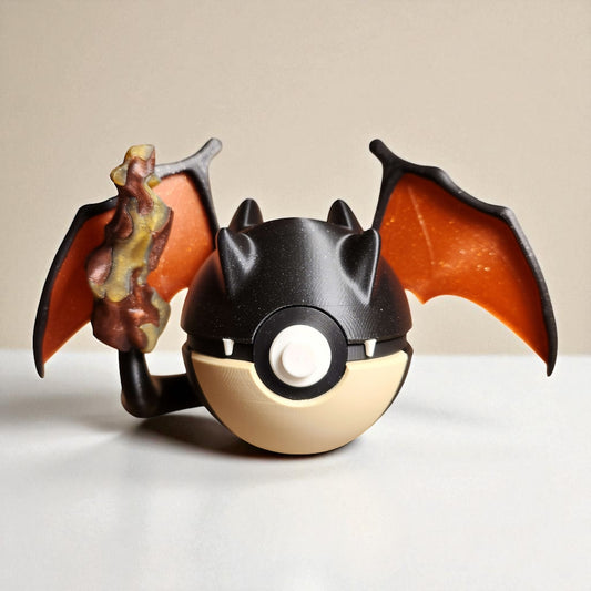 Charizard shiny PokéBall - 3D prentaður Pokémon bolti